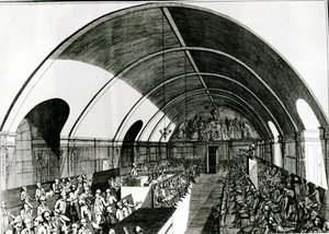 ジェイコビンクラブの会合、1791年 作： Louis Joseph I Masquelier
